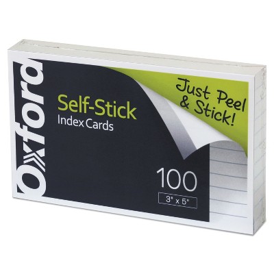 Oxford Self-Stick Index Cards 3 x 5 White 100/Pack 61100