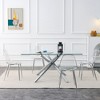 Modern minimalist transparent dining chair, set of 4 pieces, black metal legs - 4 of 4