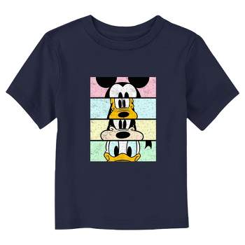 Mickey & Friends Distressed Character Eyes  T-Shirt - Navy Blue - 3T