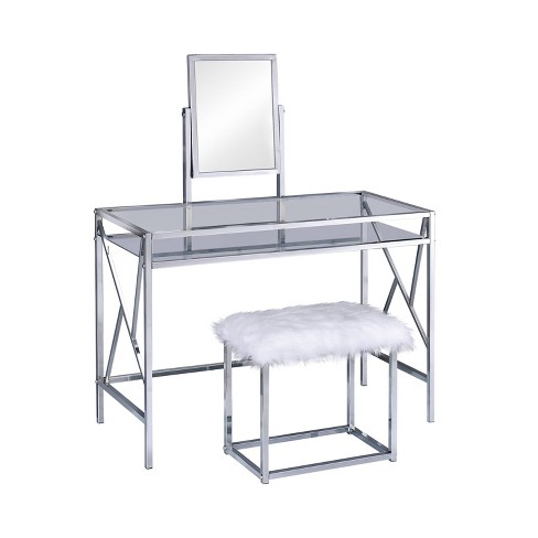 Burdette Contemporary Vanity Table Set Chrome Iohomes Target