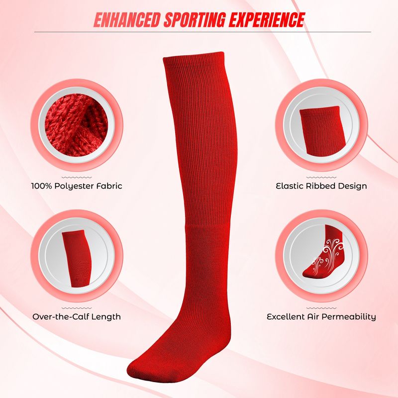 Vizari League Sports Socks for Boys and Girls | Polyester and Stretchable Adult League Socks | Soccer Socks with 360° Arch and Ankle Support | Football socks, 2 of 7