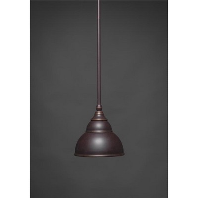 Toltec Lighting Any 1 - Light Pendant in  Dark Granite with 7" Dark Granite Double Bubble Metal Shade Shade