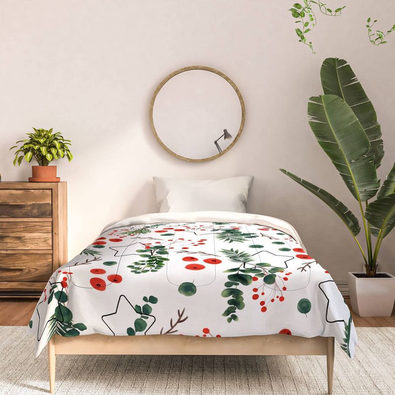 Marta Barragan Camarasa Christmas Botany 003 Cotton Comforter & Sham Set - Deny Designs, 4 of 5
