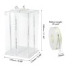 Unique Bargains 6 Pcs Birthday Parties Wedding Clear Tall Cake Box with Ribbon 1 Pc - 2 of 4