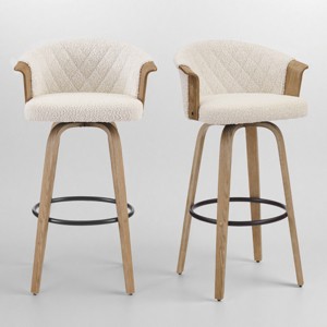 Art Leon Mid-Century Modern Fabric Swivel Barstools, Set of 2 - 1 of 1