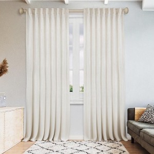 Awesome Home  Linen Blend Light Filtering Curtains for Living Room (2 Panels) - 1 of 4