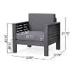 PAGED Outdoor Dining Chairs Contemporary Wood Patio Chairs with Arms, Upholstered Seat for Patio, Yard, Balcony - 2 of 4
