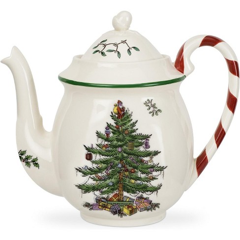 Nikko Christmas Tree Metal Tea Pot Teapot Kettle Green Handle