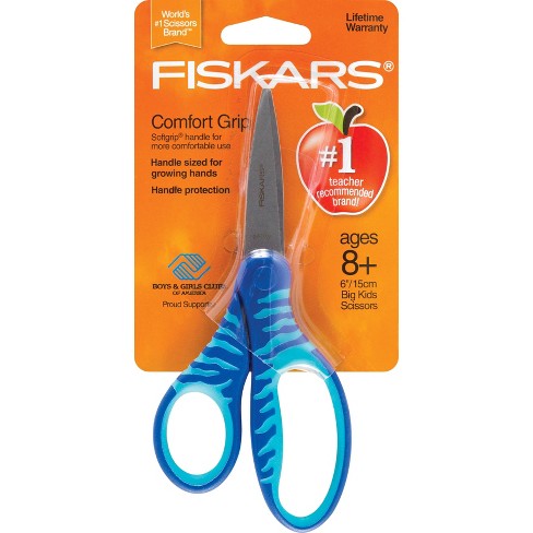 Fiskars 6 Soft Grip Big Kids Scissors - Blue/turquoise : Target