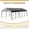 Campcraft 13x26.5 ft Heavy-Duty Steel Carport – Weather-Resistant, Spacious 2-Car Shelter with Hooks & Installation Kit-Cuddlewood - 4 of 4