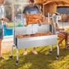 VEVOR Rotisserie Grill with Windscreen, BBQ Whole Pig Lamb Goat Charcoal Spit Grill, 46 Inch 132 Lbs Capacity, Silver - 2 of 4