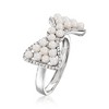 Ross-Simons 2-2.5mm Cultured Pearl and .10 ct. t.w. Diamond Bow Ring in Sterling Silver - 3 of 4