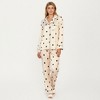 Anna-Kaci Lounge Women's 2-Piece Set Satin Polka Dot Pajama Top with Contrast Piping and Matching Straight-Leg Pants - 3 of 4