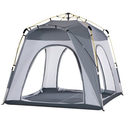 Gray Three Season 4 Person Camping Tent with Carry Bag