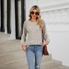Women's Casual Crew Neck Sweatshirt Loose Soft Long Sleeve Pullover Tops Solid Color T-Shirt - 2 of 4