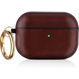 Worryfree Gadgets Case Compatible with Apple AirPods Pro Case Genuine Leather & PC Cover Full Protective Pro Charging Case Skin Cover with Keychain - 1 of 4