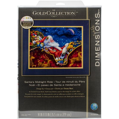 Dimensions Gold Collection Counted Cross Stitch Kit 14"X11"-Santa's Midnight Ride (18 Count)