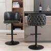 CAVINAS Swivel Bar Stools, Height Adjusatble Kitchen Chairs, Modern PU Upholstered Bar Chairs with Tufted Back, Set of 2 - 2 of 4