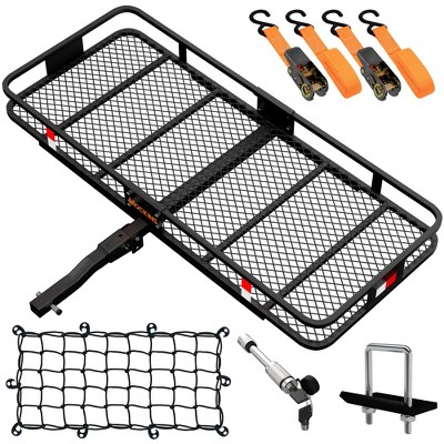 Mockins 60"x24"x6" Rustproof Hitch Mount Carrier - 500lbs Cap. Hitch Basket