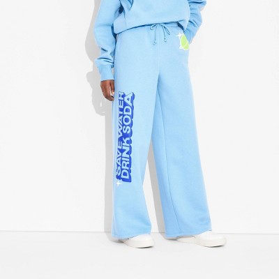 Adult Poppi Future of Soda Wide Leg Graphic Sweatpants - Blue M