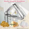 Safstar Twin Size House Floor Bed w/House-shaped Headboard Clothes Hanger without Slats - 3 of 4