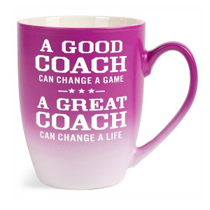 Elanze Designs Inspirational Appreciation Coffee Cup Mug 12 Ounce Ceramic With Ombre Gradient Good Coach Great Coach Pink and White - 1 of 4