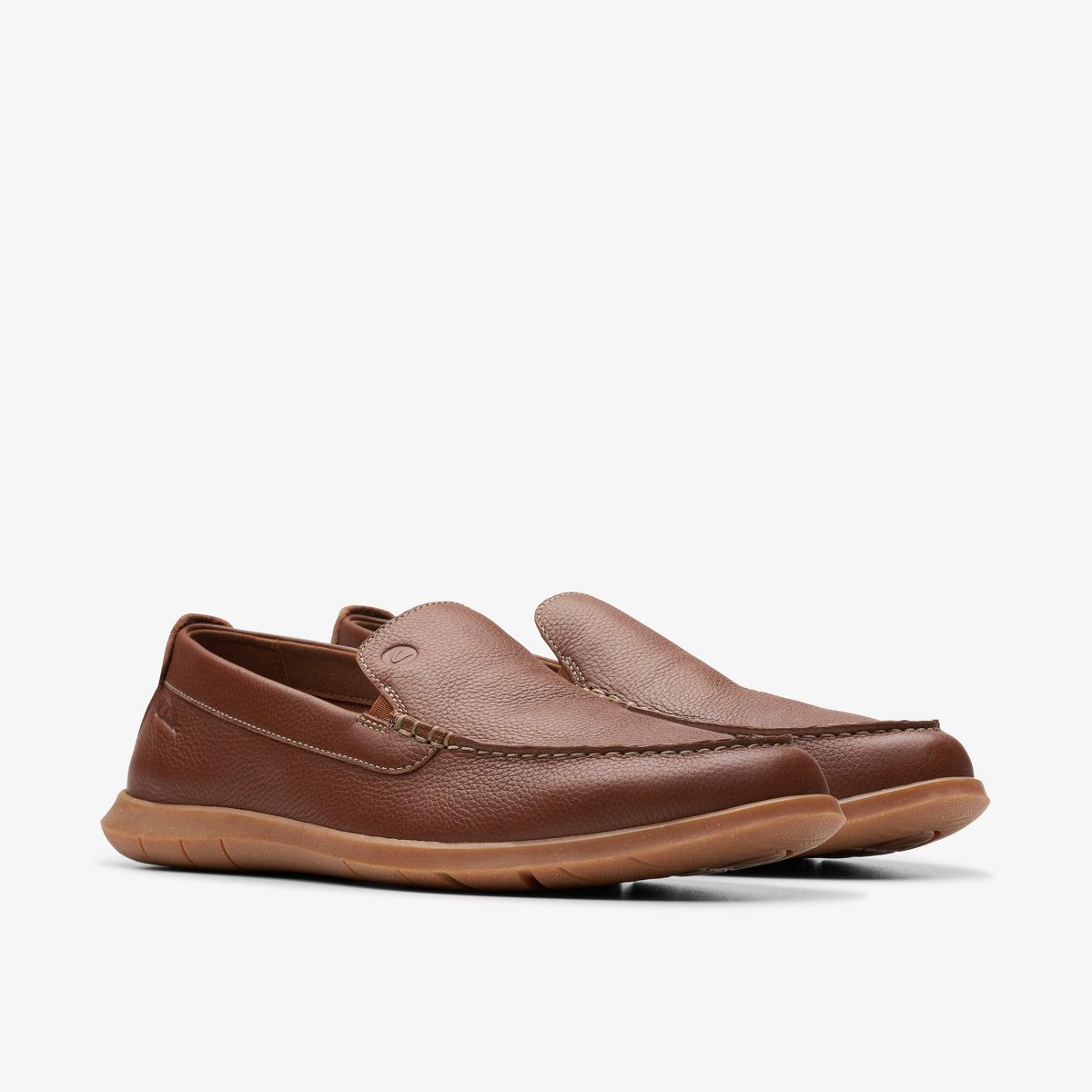 Clarks Mens Flexway Step Light Brown Leather Shoes - thumbnail 4