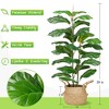 Acekool 39-Inch Artificial Fiddle Leaf Fig Tree with Natural Wood Trunk, Adjustable Leaves, Indoor & Outdoor Faux Plant with Pot - 4 of 4