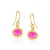 Ross-Simons Turquoise, 6x8mm Cultured Pearl and 2.00 ct. t.w. Pink Chalcedony Jewelry Set: 3 Pairs Of Drop Earrings in 18kt Gold Over Sterling - 4 of 4