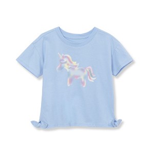 Lands' End Kids Short Sleeve Side Tie Graphic Tee - 1 of 2