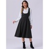 INSPIRE CHIC Women's Lace Trim Button Decor Overalls Midi Pinafore Dress with Pockets - 4 of 4
