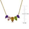 EVERLY JEWELRY  |   Yellow Plated Sterling Silver 3.2 CT TGW Amethyst & Citrine, Morganite & Peridot Necklace 1.2mm Cable Chain w/ Lobster Clasp - 3 of 4