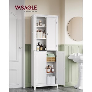 4-Door Bathroom Storage Cabinet with Adjustable Shelves, Freestanding Organizer Unit for Home, 11.8 x 23.6 x 66.9 Inches, Cloud White - 1 of 4