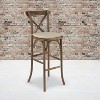 Flash Furniture HERCULES Series Dark Antique Wood Cross Back Barstool with Cushion - 2 of 4