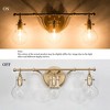 LNC Charm 20-in 3-Lights Matte Gold with Clear Glass Teardrop  Transitional Vanity  Lights - 4 of 4