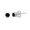 Silver Black Diamond Solitaire Stud Earrings - 2 of 4