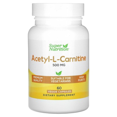 Super Nutrition Acetyl-L-Carnitine, 500 mg, 60 Veggie Capsules