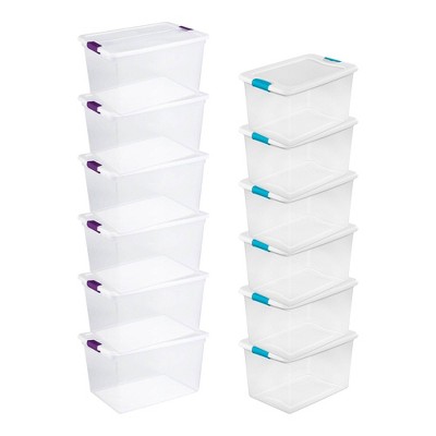 Sterilite 66 Qt. Latch Storage Container (6 Pack) & 64 Qt. Storage Box (6 Pack)