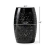 Lyngins Barrel-Shaped Metal Outdoor End Table with Lace-Cut Design, Transitional Accent Table for Patio or Indoors, Patio End Table - 4 of 4