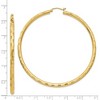 Black Bow Jewelry 3mm x 65mm 14k Yellow Gold Textured Round Hoop Earrings - 4 of 4