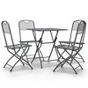 vidaXL Garden Dining Set Anthracite Expanded metal mesh Foldable - 2 of 4