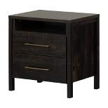Gravity 2 Drawer Nightstand Rubbed Black - South Shore