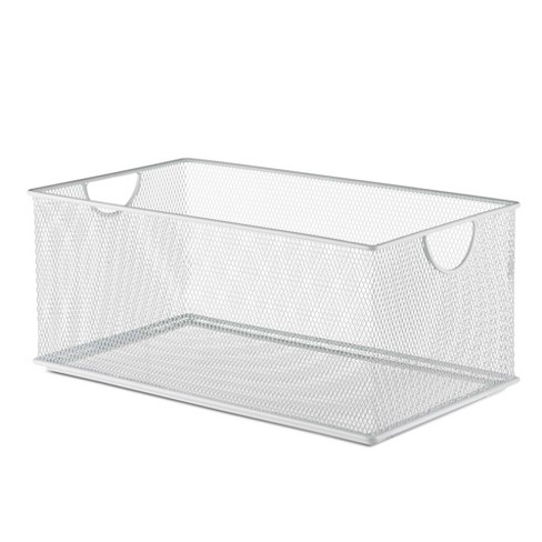 Sterilite 16608008 Small Stacking Basket With Vertical Stacking  Functionality And Titanium Accents For Organization In Home Or Office,  White (16 Pack) : Target