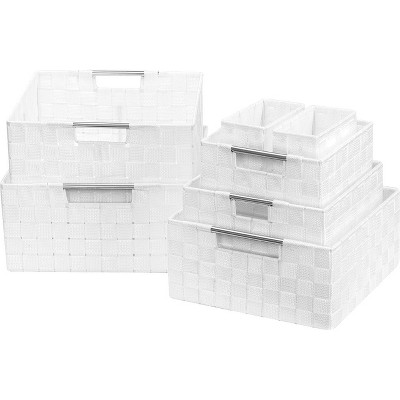 Sorbus 7-Piece Double Woven Basket Bin Set