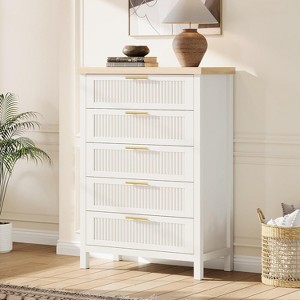 Bedroom Recessed Dresser, Dressing Table Cabinet, 42.9" High Dresser with 5 Drawers with Clothes Storage for Bedroom, Living Room - 1 of 4