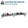 Stainless Steel Shelf 12" x 72",260 lb [NSF Certified] Metal Wall Mount Shelf with Backplash for Restaurant, Laundry Room, Kitchen and Garage - 2 of 4