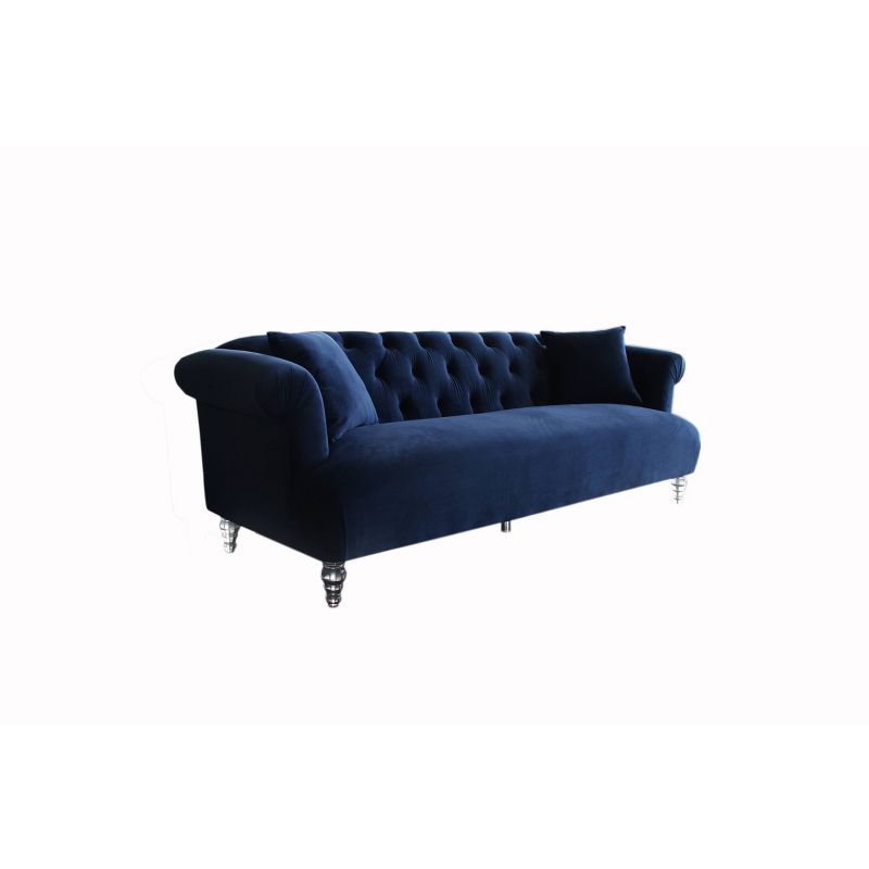 Elegance Contemporary Loveseat Sofas Blue/Acrylic - Armen Living, 5 of 7