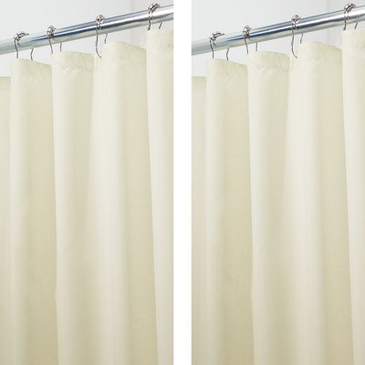 iDesign Solid Polyester Shower Curtain - 72" x 72" - Set of 2 - Brown