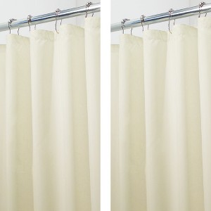 iDesign Solid Polyester Shower Curtain - 72" x 72" - Set of 2 - Brown - 1 of 4