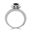 Pompeii3 1 1/10ct Treated Black Diamond Cushion Halo Engagement Ring 14K White Gold - 3 of 4